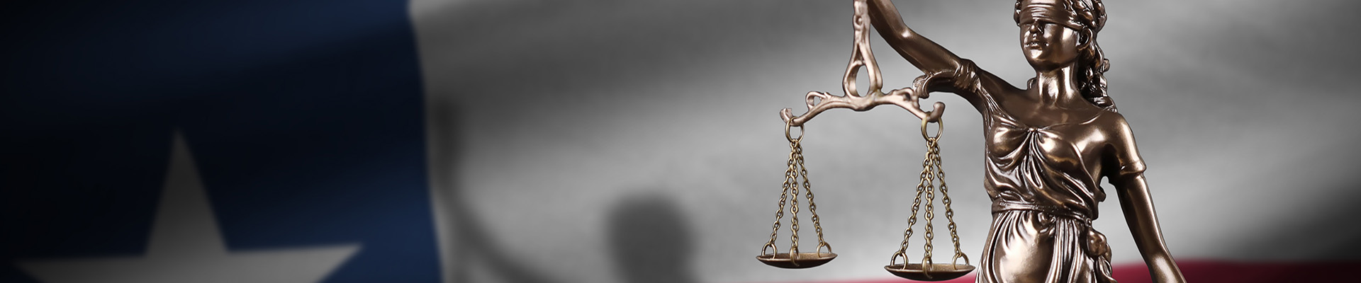 Texas state flag with scales of justice - Assault